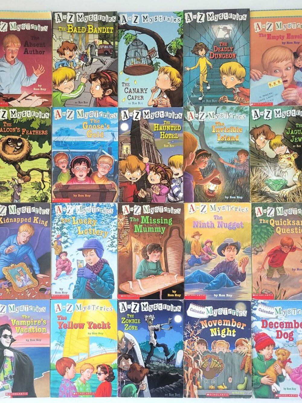 A TO Z MYSTERIES BOOKS LOT OF 20 KIDS DETECTIVE SER. VINTAGE SCHOLASTIC RON ROY